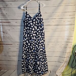 Blue‎ and White Sleeveless Maxi  Sundress